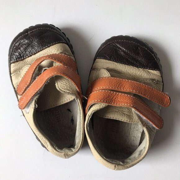 Little Blue Lamb Toddler Baby Leather Shoes Beige Hook & Loop Straps 18-24 month - Picture 7 of 7